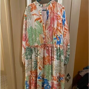 Colorful Palm Midi dress